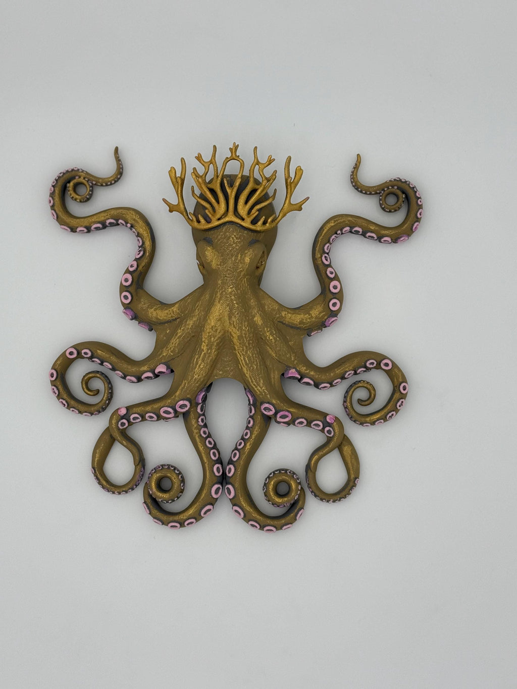Coral Crown Octopus Sculpture – Ocean Inspired 3D Octopus Wall Art – Coastal Collection Decor