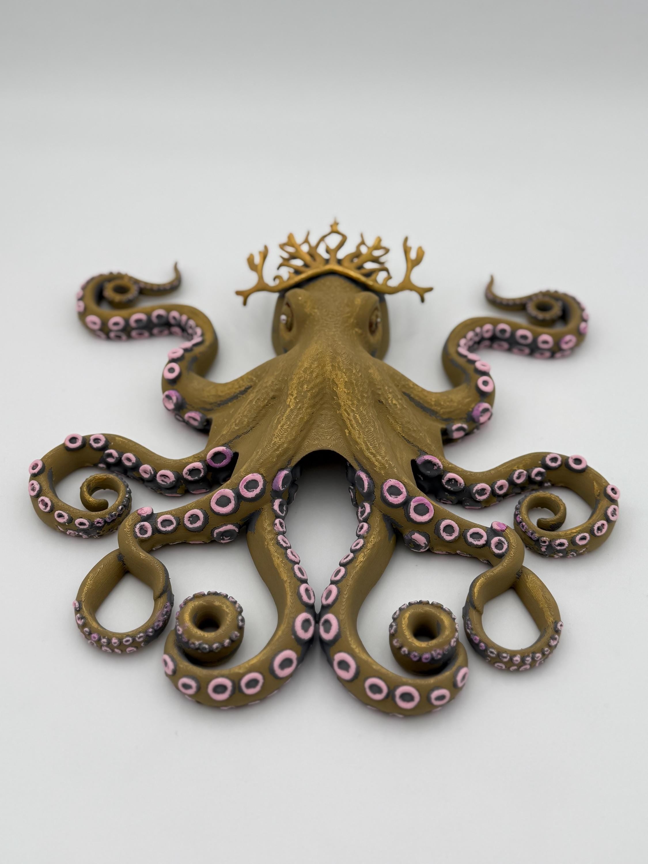 Coral Crown Octopus Sculpture – Ocean Inspired 3D Octopus Wall Art – Coastal Collection Decor