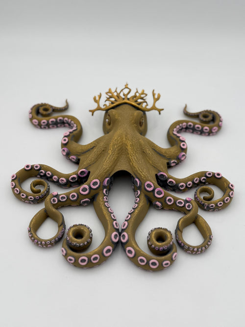 Coral Crown Octopus Sculpture – Ocean Inspired 3D Octopus Wall Art – Coastal Collection Decor