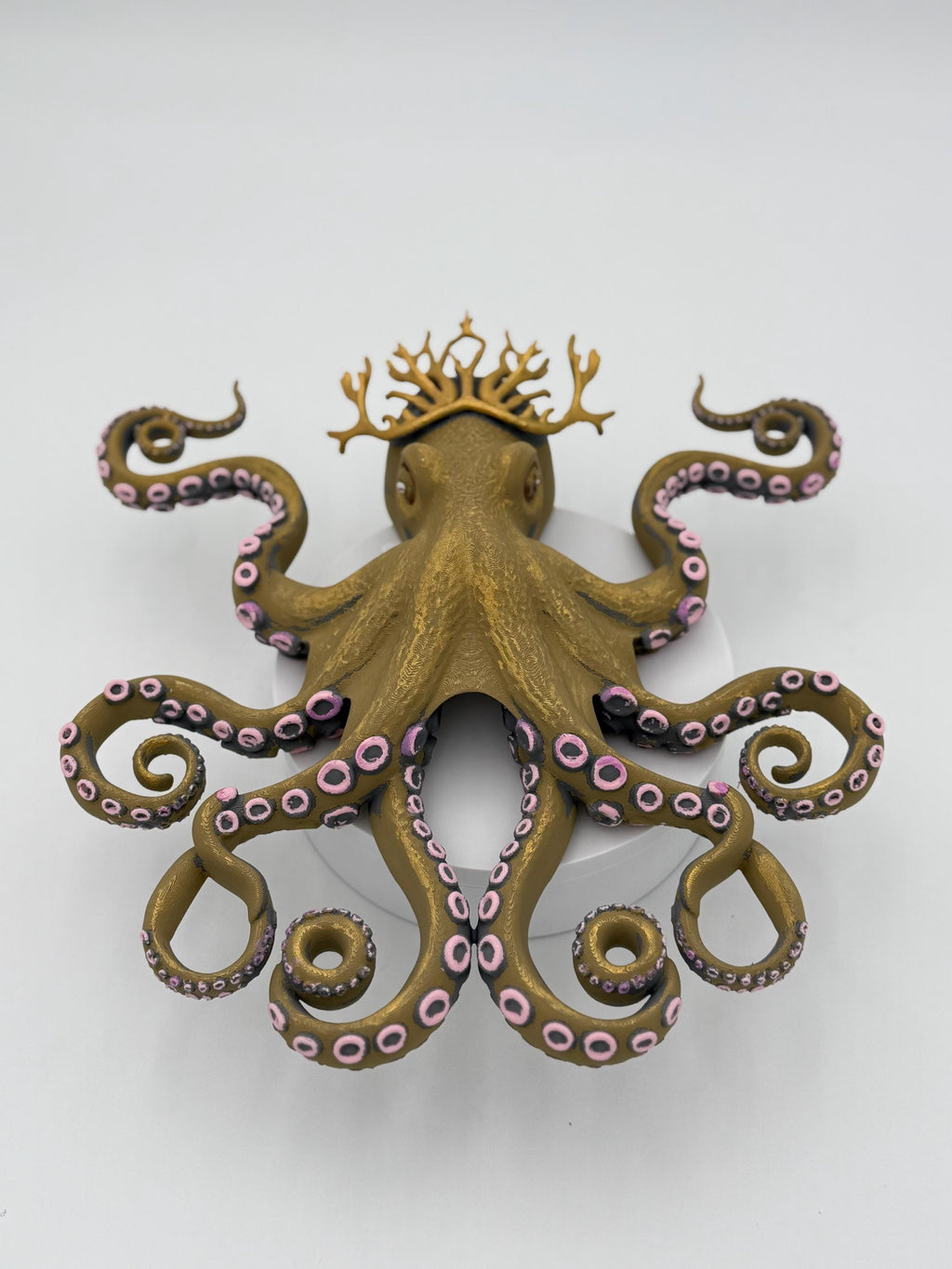 Coral Crown Octopus Sculpture – Ocean Inspired 3D Octopus Wall Art – Coastal Collection Decor