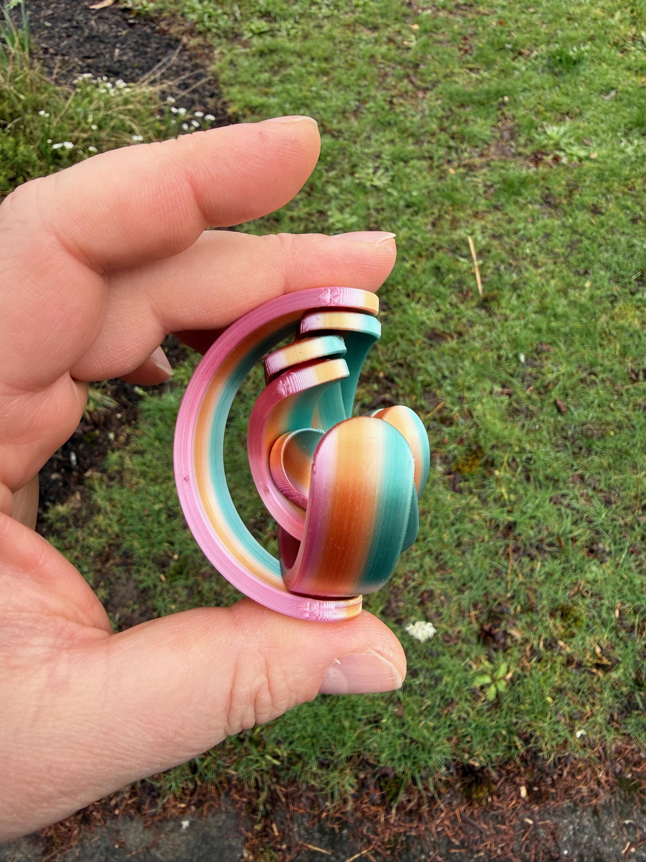 3D Printed Gyro Spinner – Multicolor Fidget Toy for Stress Relief, Focus, Anxiety (Adults, Kids)