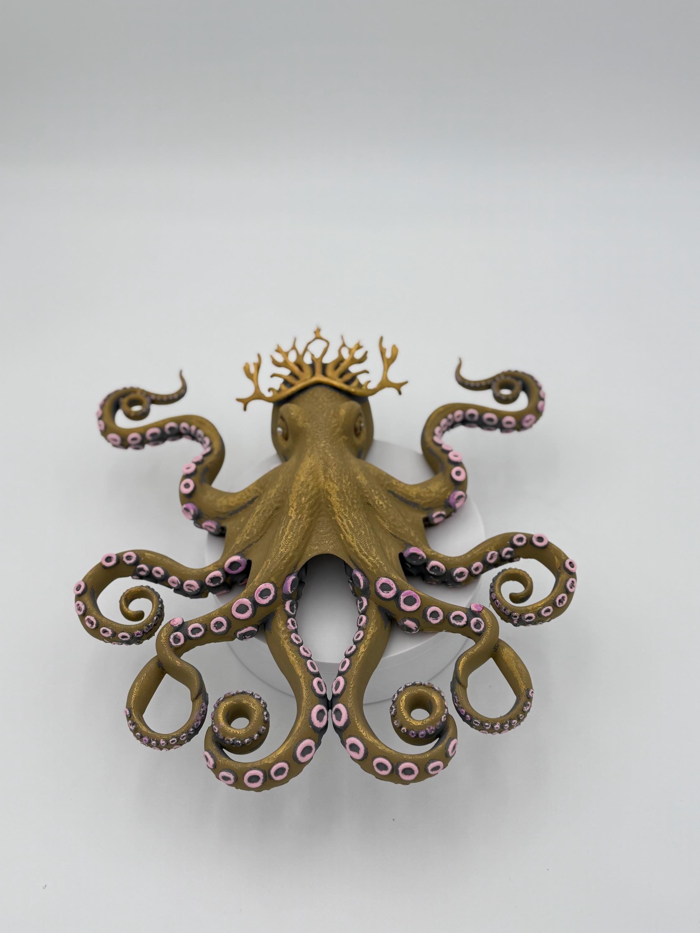 Coral Crown Octopus Sculpture – Ocean Inspired 3D Octopus Wall Art – Coastal Collection Decor