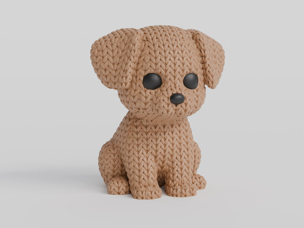 Crochet-Style Puppy Figurine for Dog Lovers