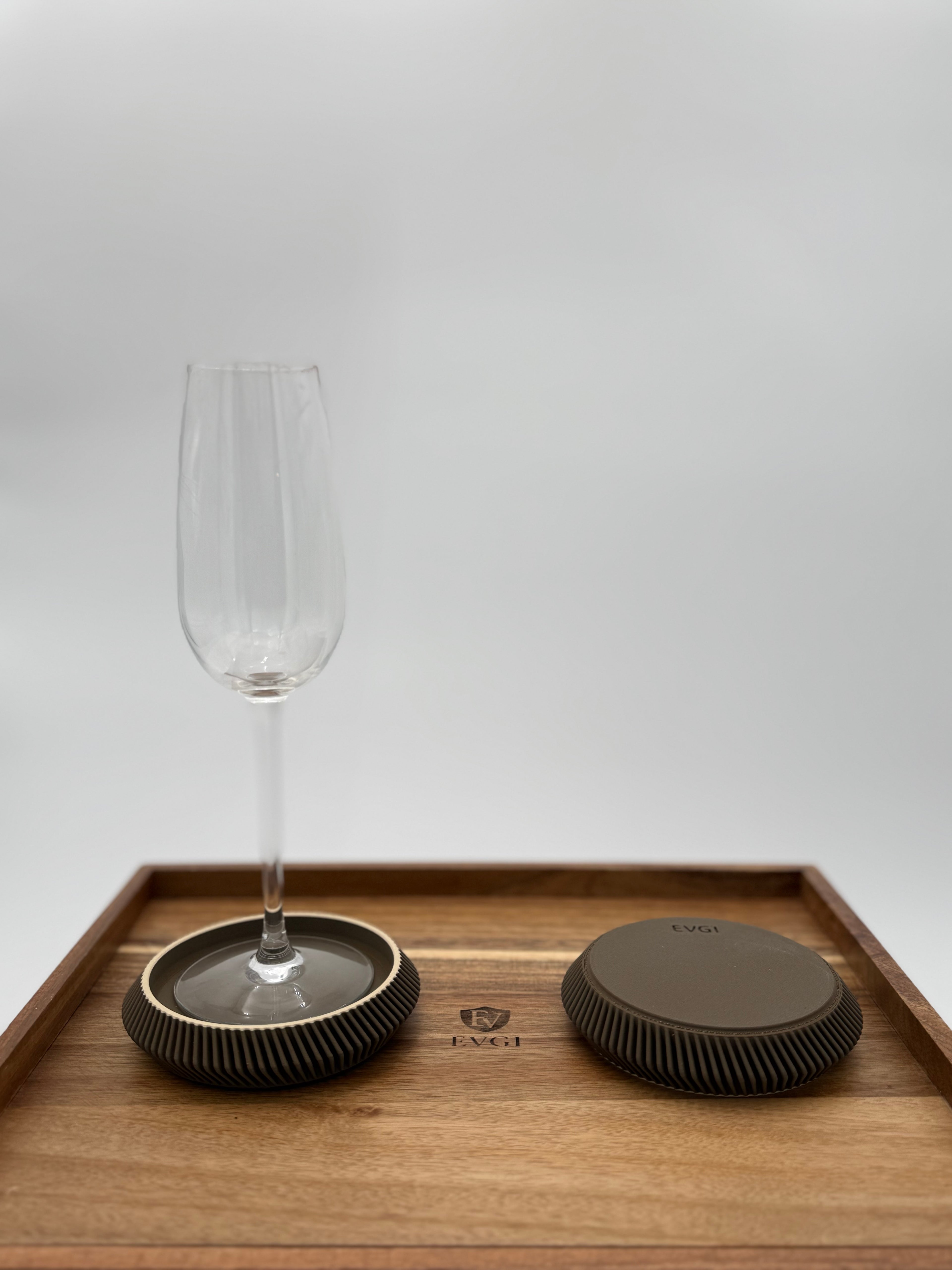 Minimalist Drink Coasters | Modern Curvy Ribbed Design | Protect and Decorate tables