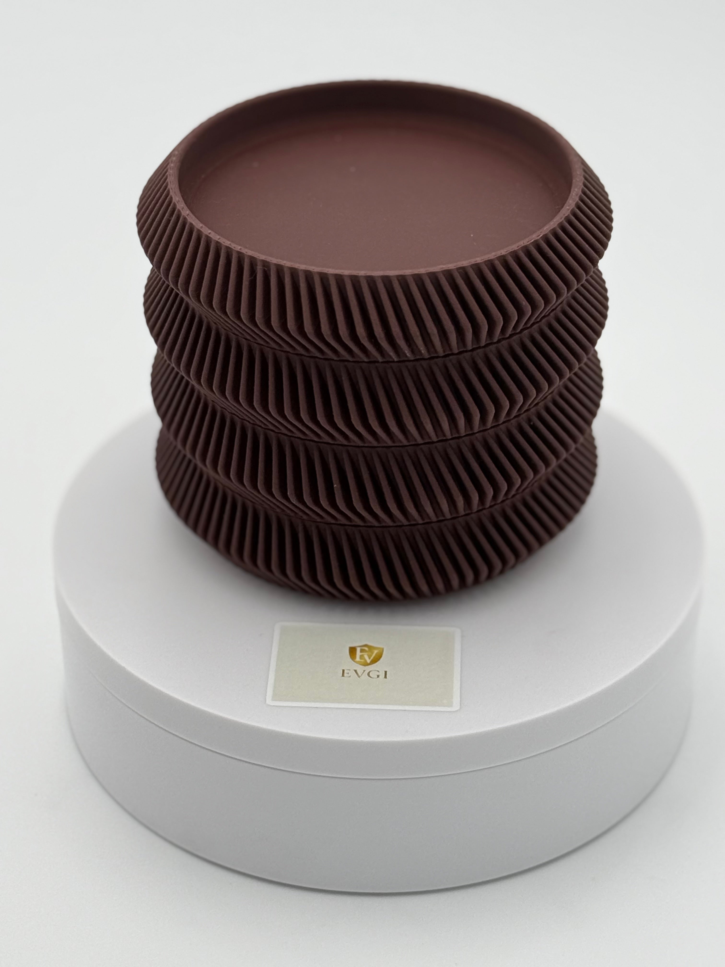 Minimalist Drink Coasters | Modern Curvy Ribbed Design | Protect and Decorate tables