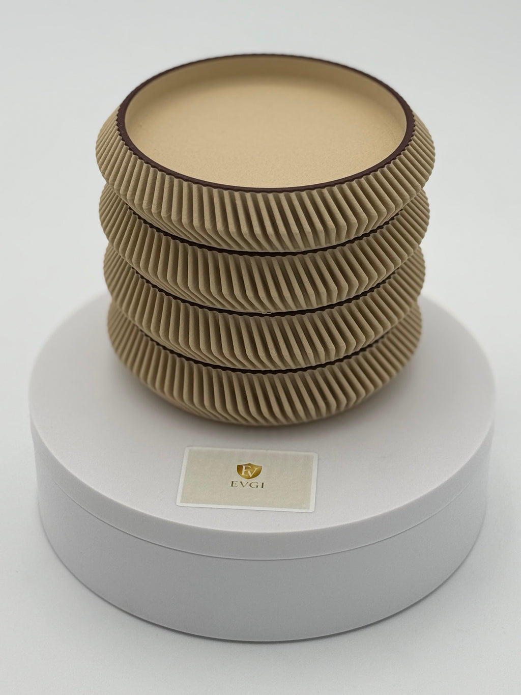 Minimalist Drink Coasters | Modern Curvy Ribbed Design | Protect and Decorate tables
