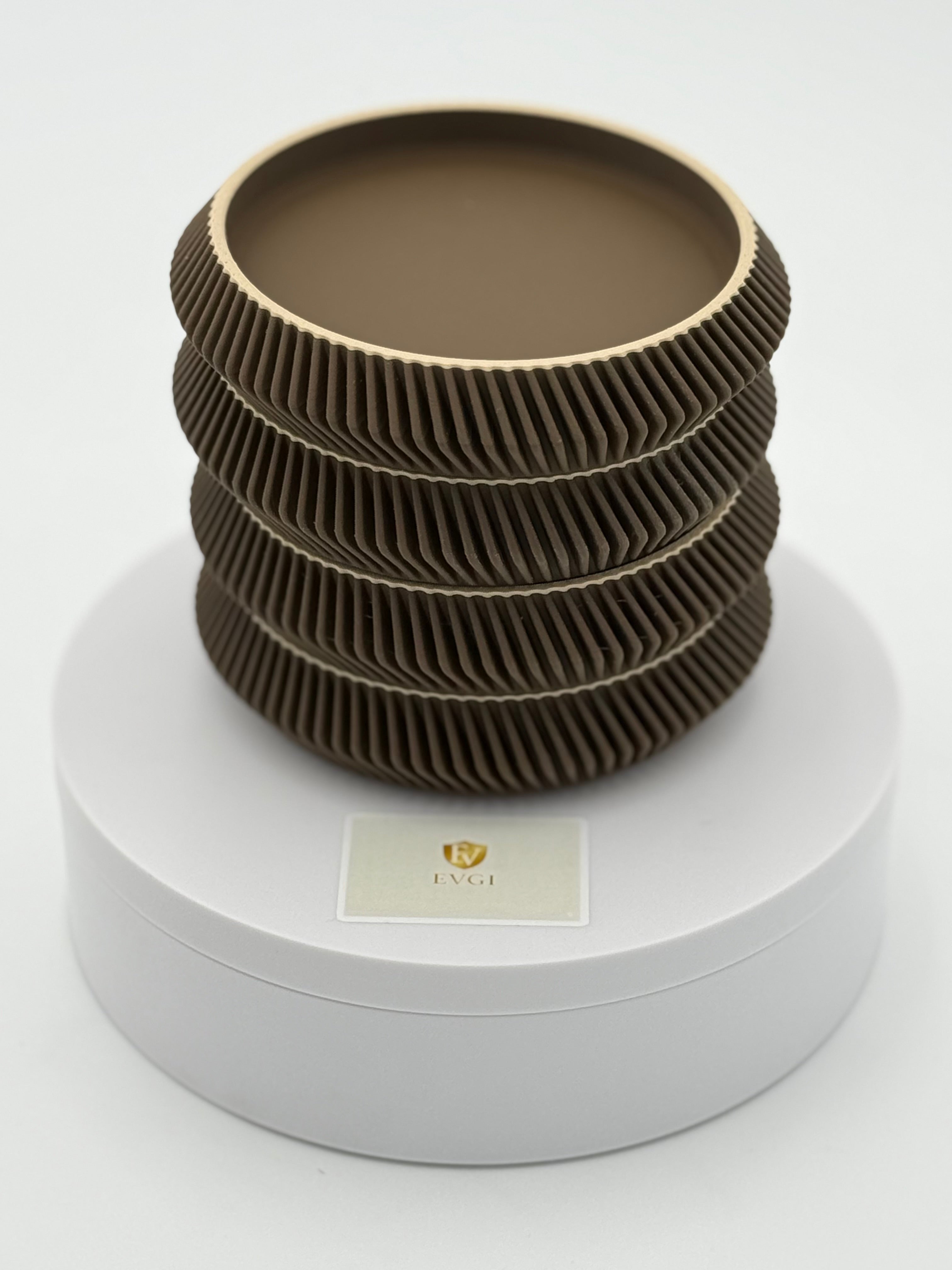 Minimalist Drink Coasters | Modern Curvy Ribbed Design | Protect and Decorate tables