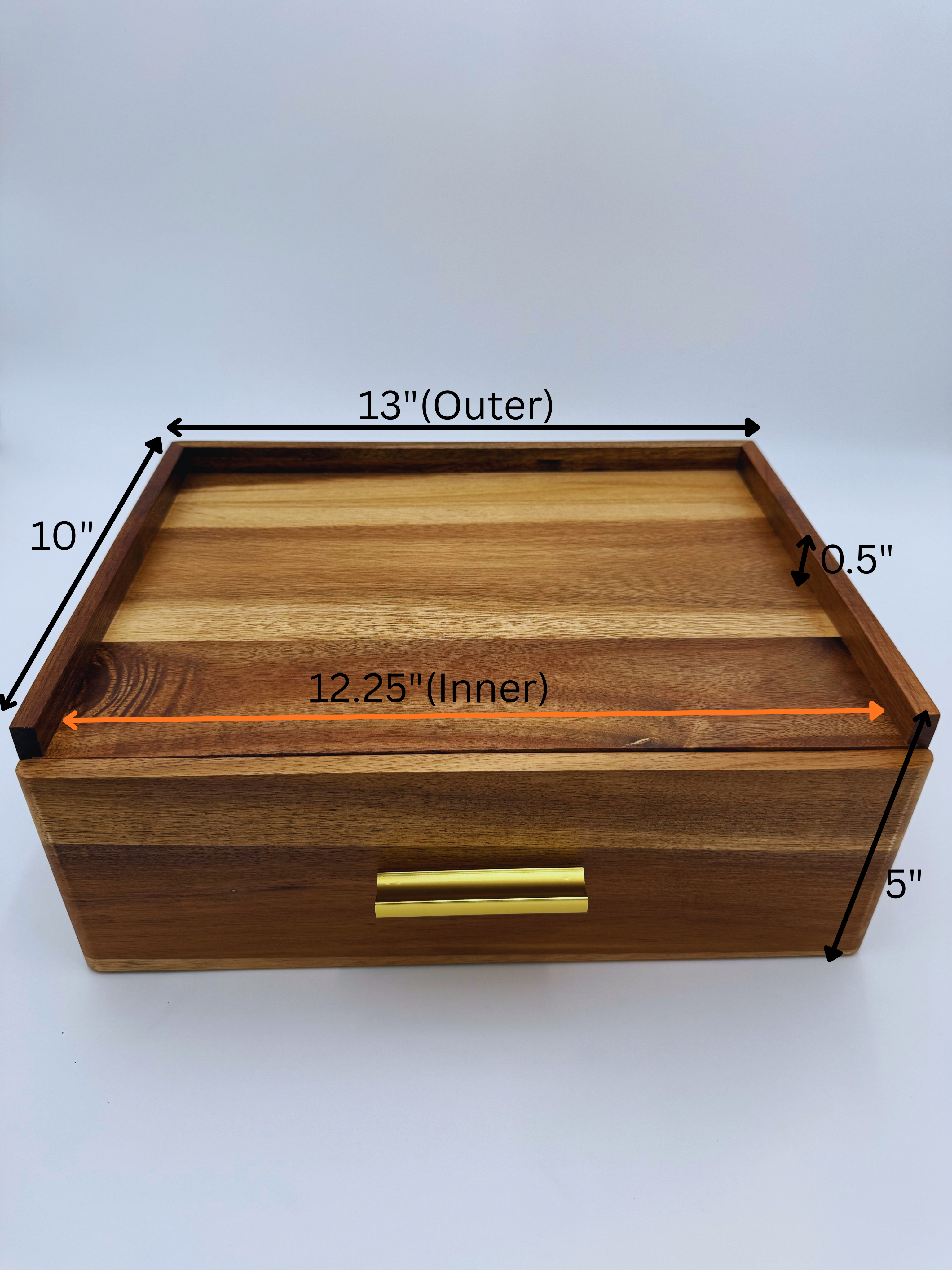 Personalized Acacia Wood Tea Box Organizer, Custom Engraved Tea Storage Drawer, Tea Lover Gift, Kitchen Tea Chest, 12 Compartments