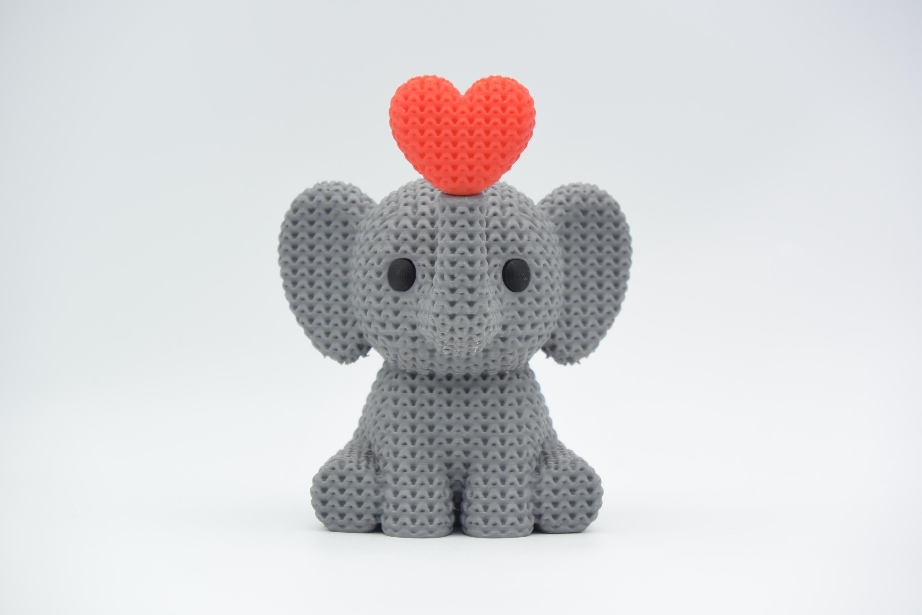 Knitted Elephant Blowing Heart Decoration
