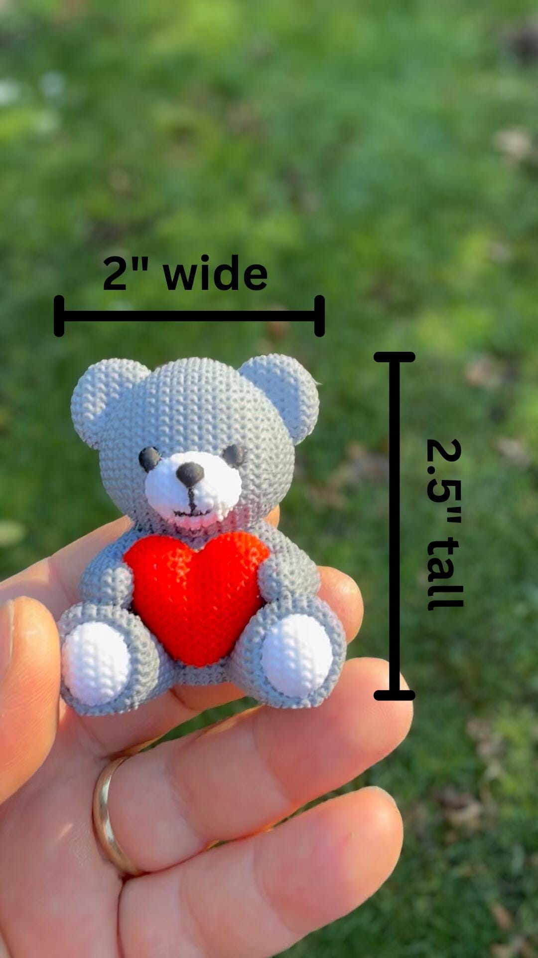 Teddy Bear Holding Heart – Valentine Gift, 3D Printed Bear Figurine